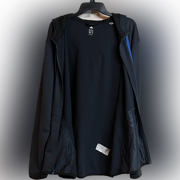 Adidas Mens Full Zip Hooded Light Weight Jacket - Picture 3 of 6